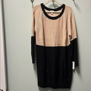 LulaRoe Lauren Black and Tan Women's Dress